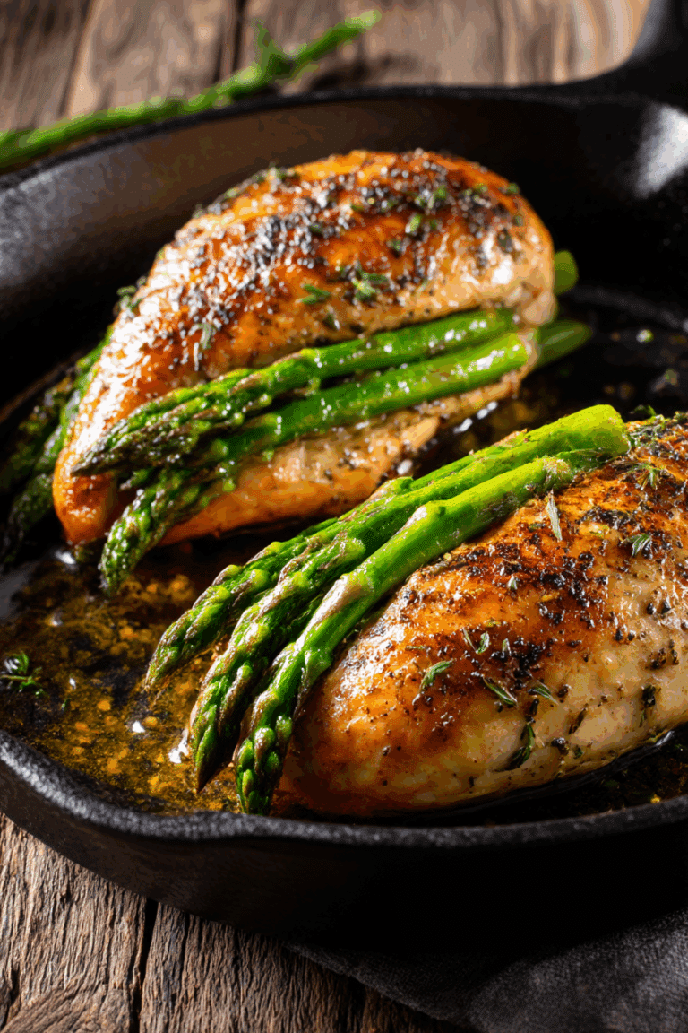 Juicy Chicken Breast Stuffed with Asparagus