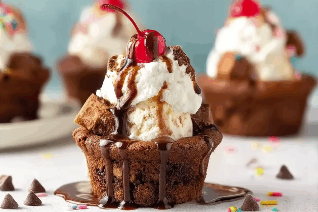 Brownie Ice Cream Sundae Cupcakes