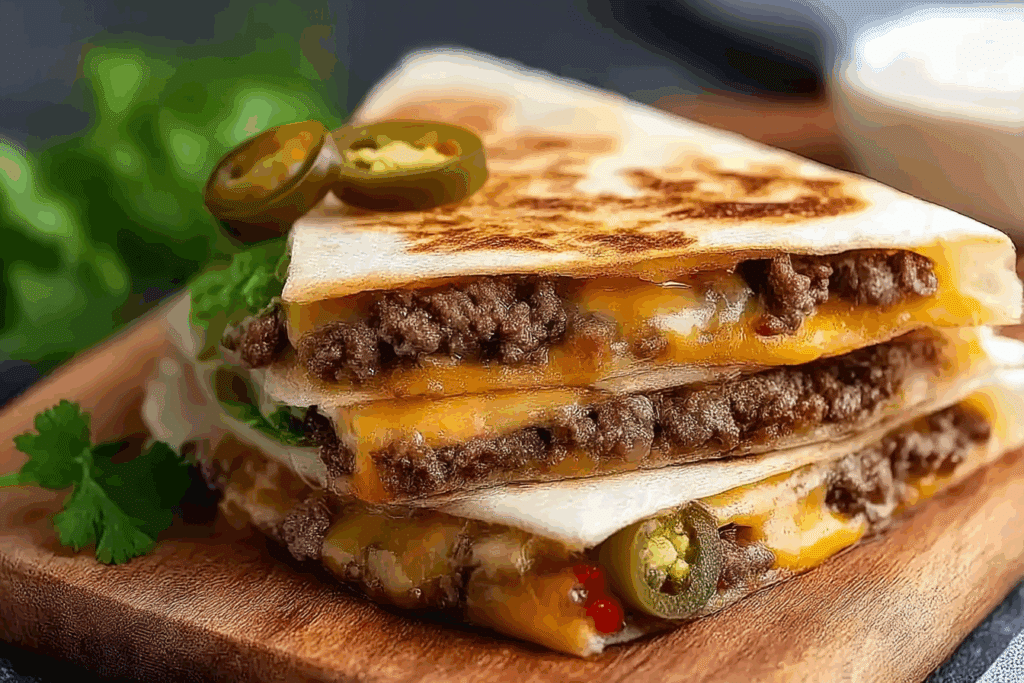 Juicy Blackstone Quesadilla Burger