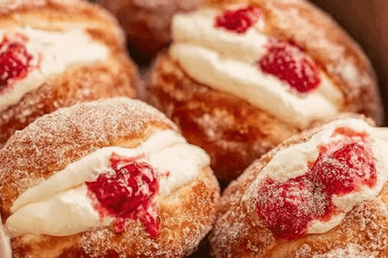 Raspberry Cheesecake Stuffed Donuts