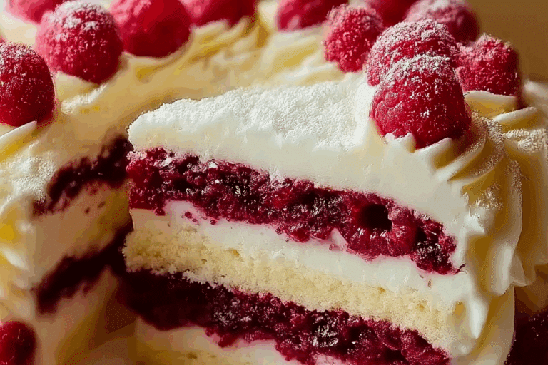 White Chocolate Raspberry Cake