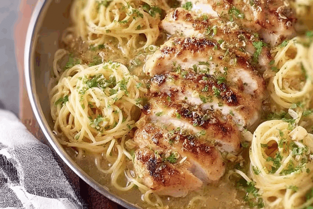 Garlic Parmesan Chicken Spaghetti