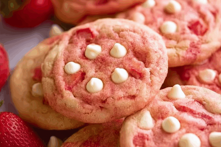 Strawberry White Chocolate Chip Cookies