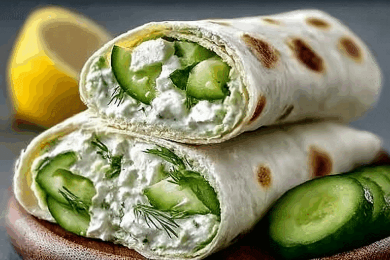 Cucumber Cottage Cheese Wraps