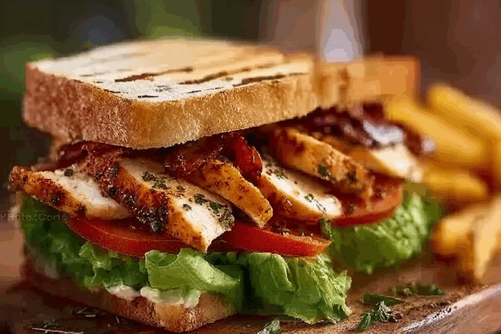Garlic Butter Lettuce, Tomato & Grilled Chicken Sandwich