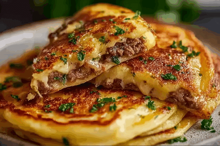 Savory Pancakes Filled with Meat