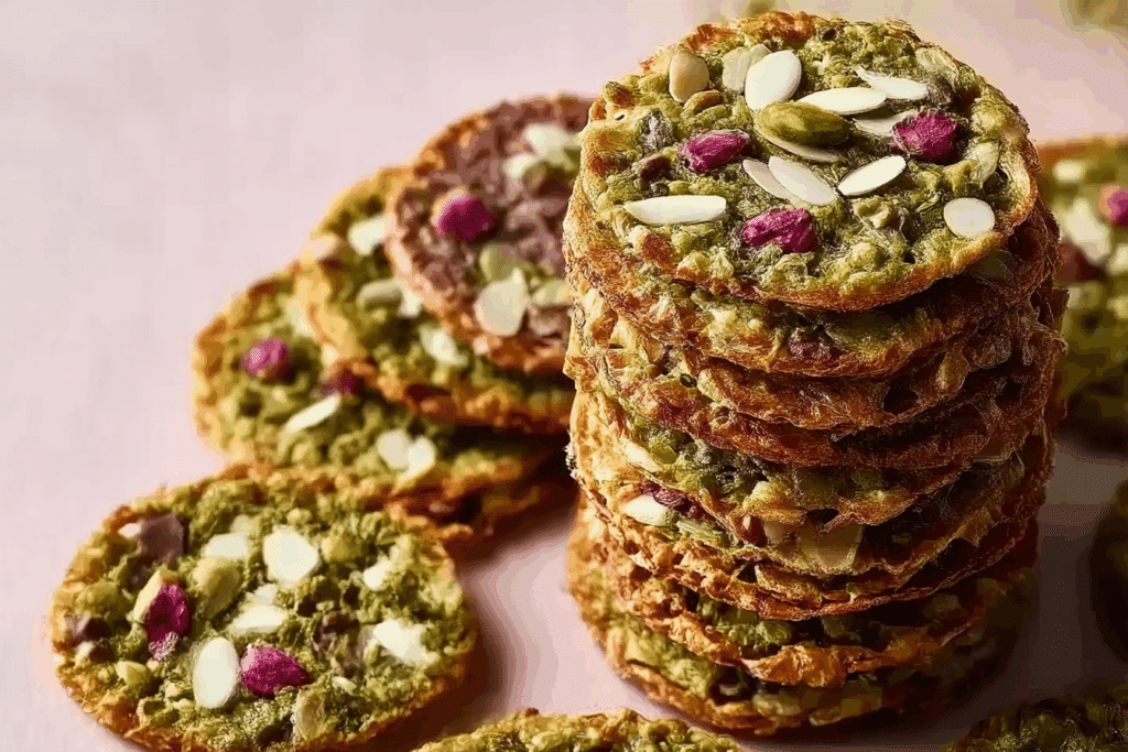 Pistachio Almond Florentines – Delicate Nutty Lace Cookies