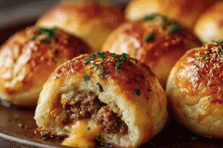 Garlic Parmesan Cheeseburger Bombs