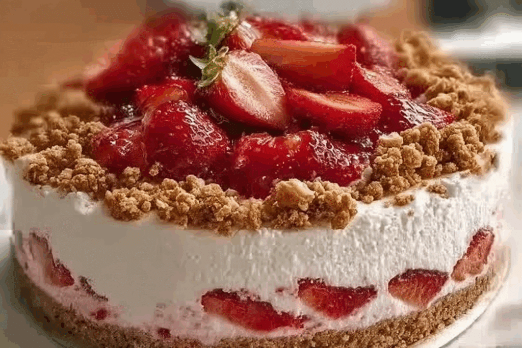 Berrylicious Strawberry Crunch Cheesecake