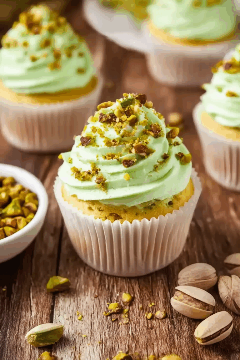 Easy Pistachio Cupcakes with Pistachio Frosting