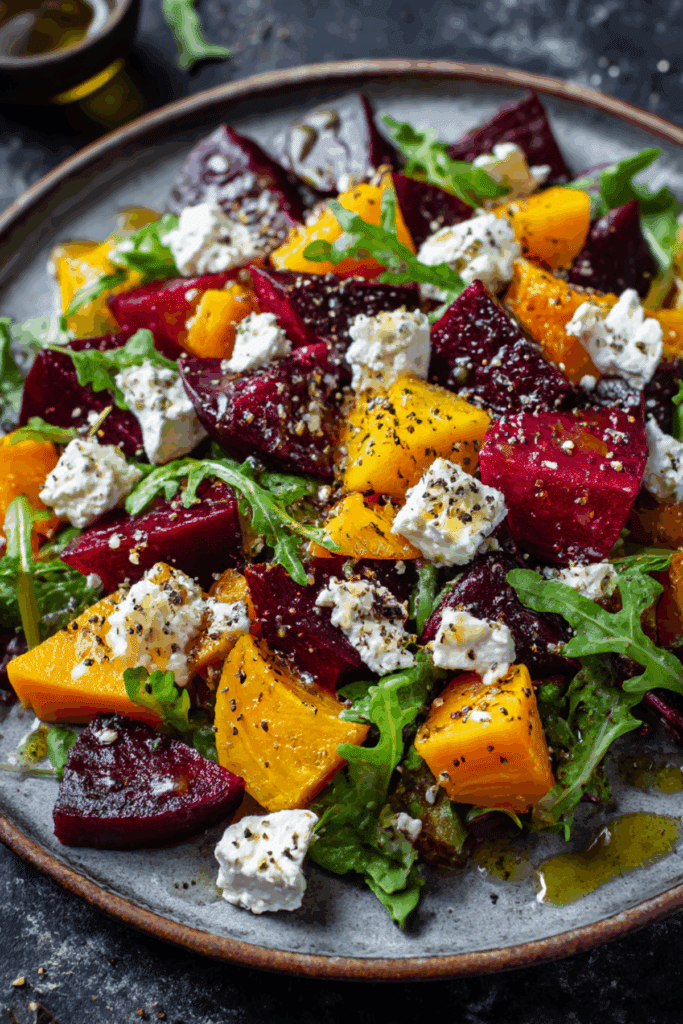 Autumn Glow Salad with Beets, Sweet Potatoes & Feta