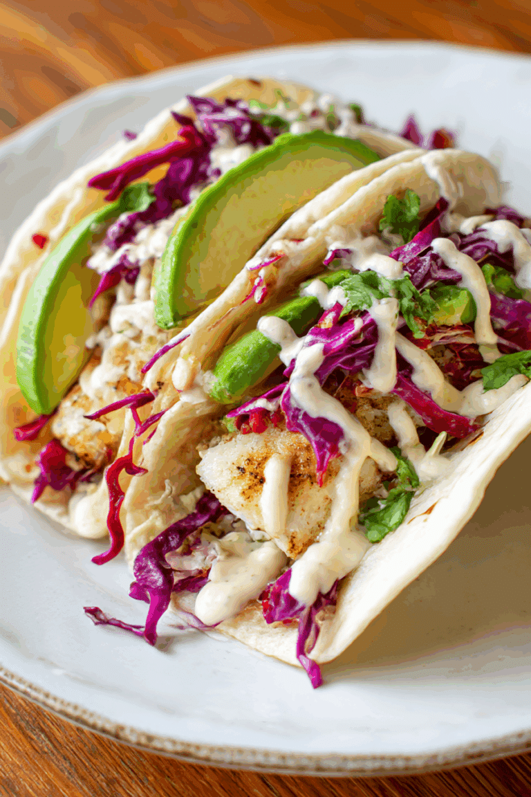 Butternut Squash Portobello Tacos with Garlic Sage Cream Sauce