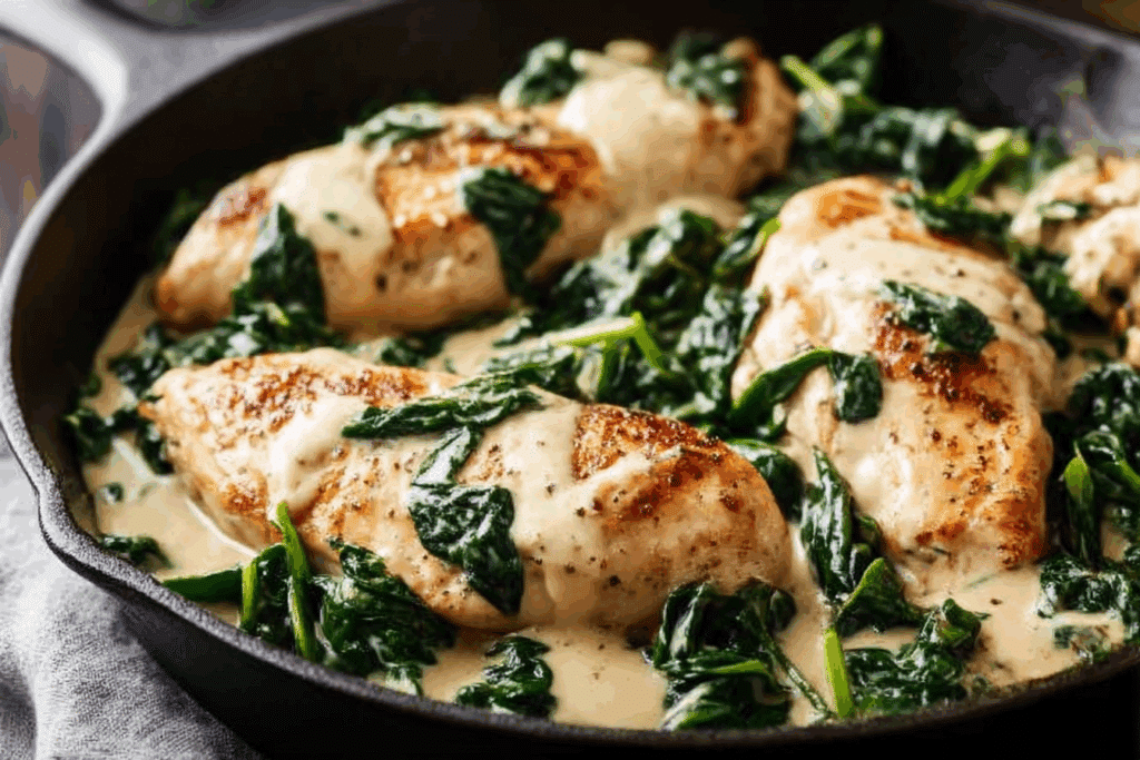 Creamy Chicken Spinach Skillet