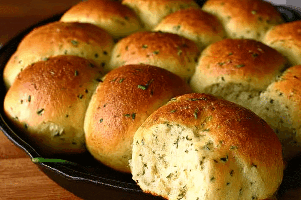Sour Cream and Chive Skillet Dinner Rolls