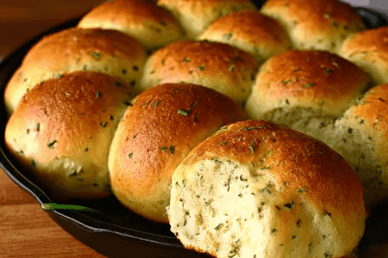 Sour Cream and Chive Skillet Dinner Rolls