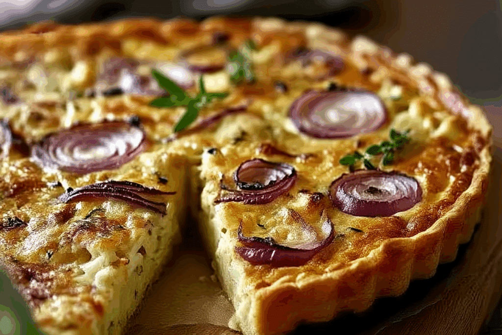 Savory Cauliflower and Red Onion Quiche