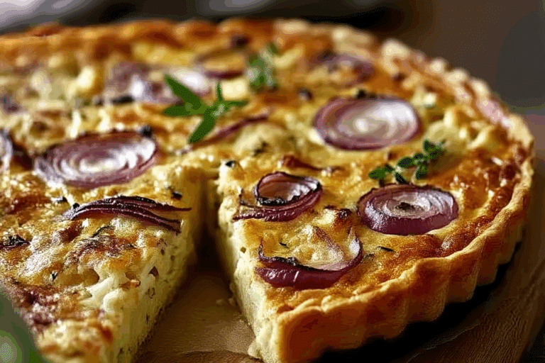 Savory Cauliflower and Red Onion Quiche