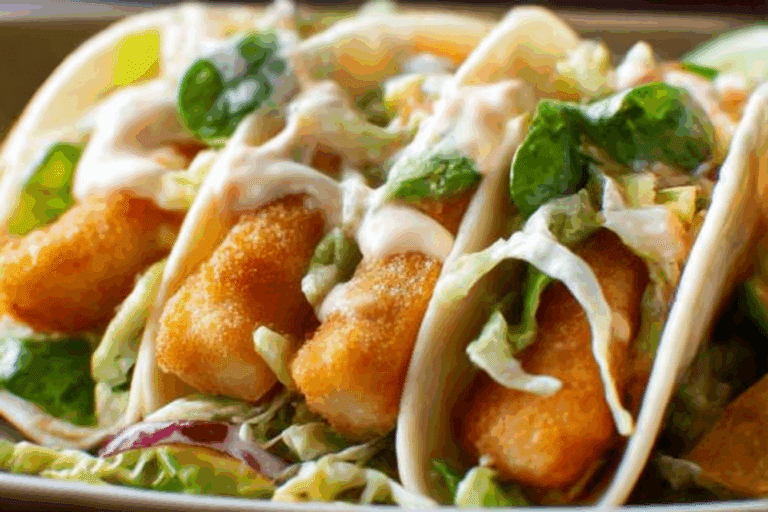Fish Tacos with Baja Cream Sauce