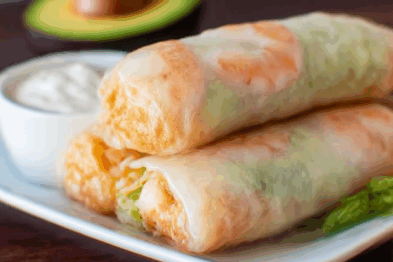 Shrimp Scampi Spring Rolls