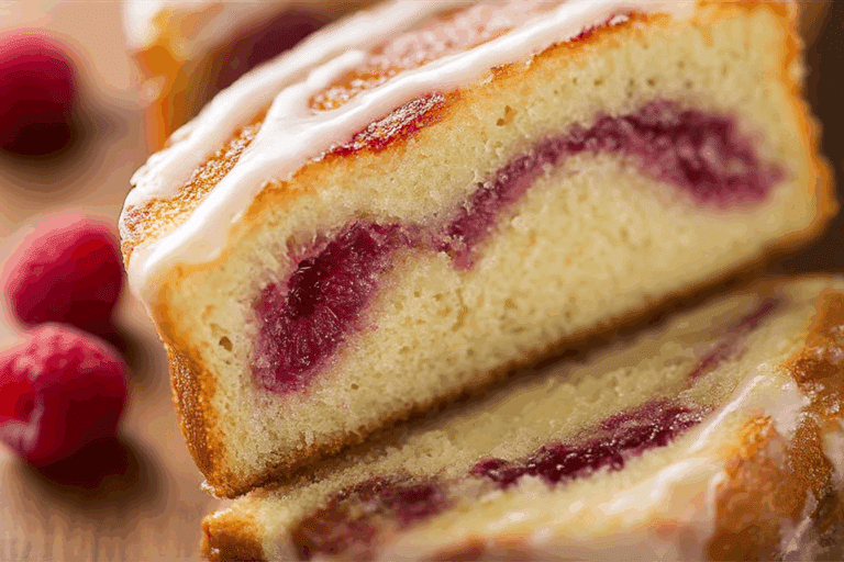 Raspberry Peach Greek Yogurt Cake