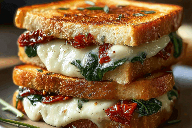 Sun-Dried Tomato, Spinach, and Ricotta Grilled Cheese