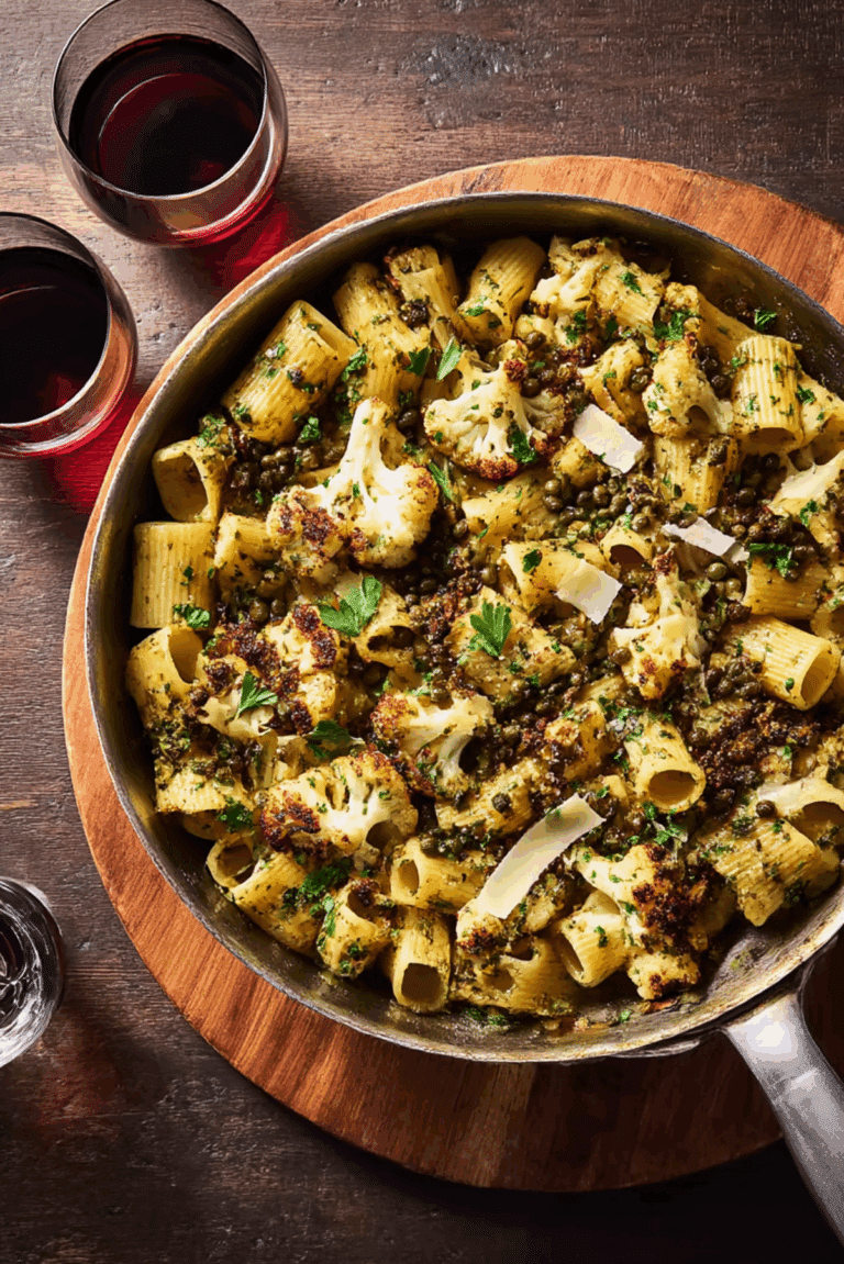 Pasta with Roasted Cauliflower and Crispy Capers