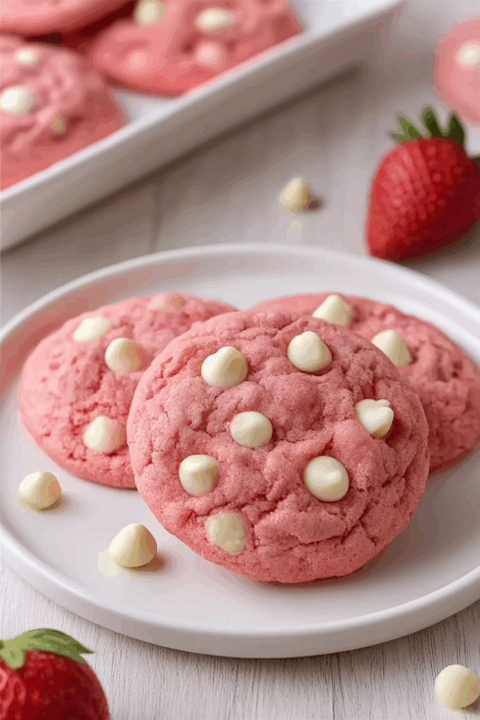 Strawberry White Chocolate Chip Cookies