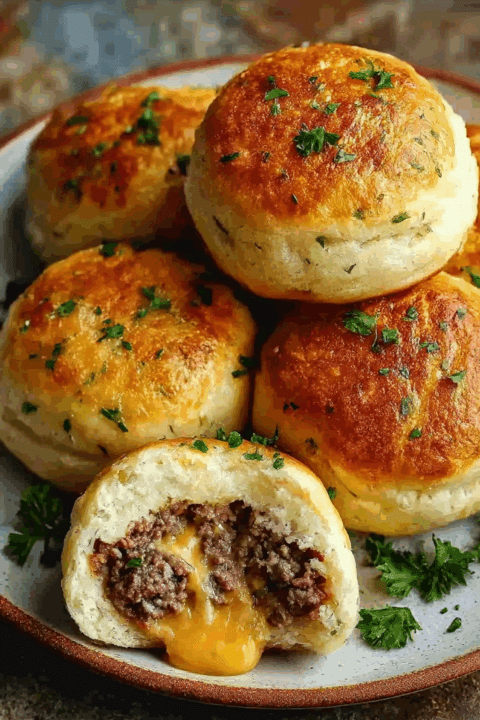 Garlic Parmesan Cheeseburger Bombs