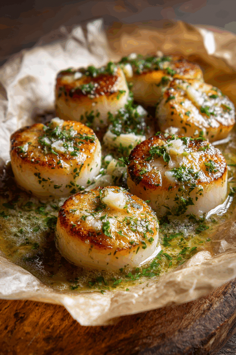 GARLIC BUTTER BAKED SCALLOPS