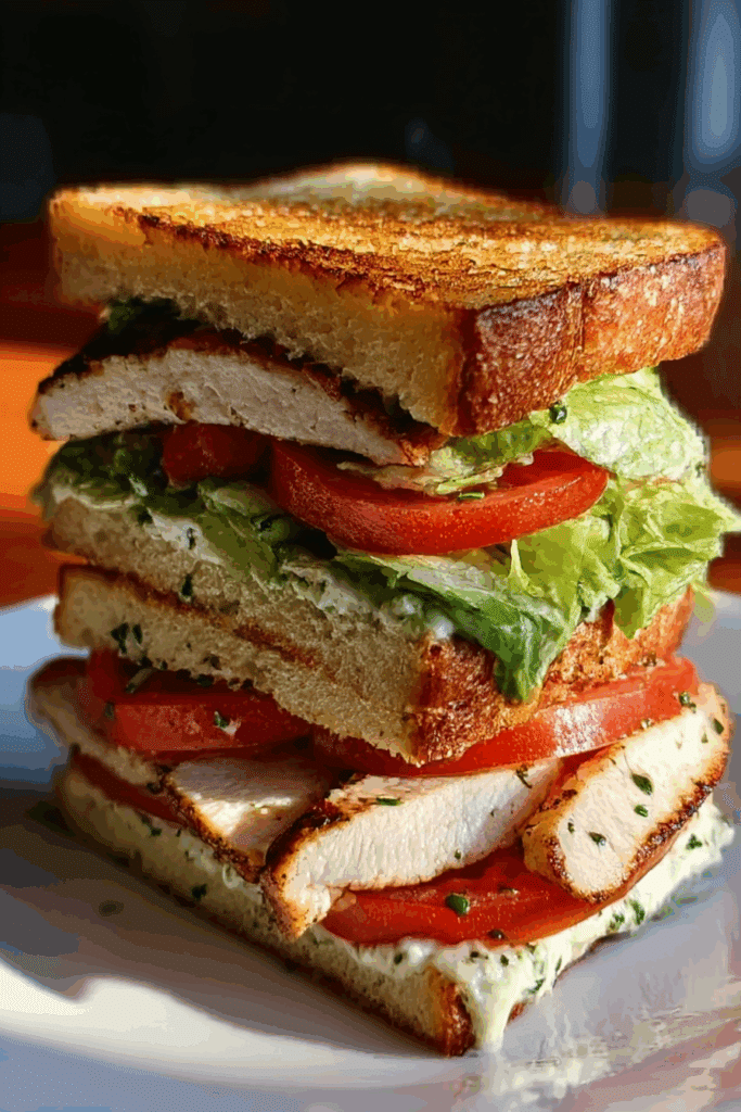 Garlic Butter Lettuce, Tomato & Grilled Chicken Sandwich