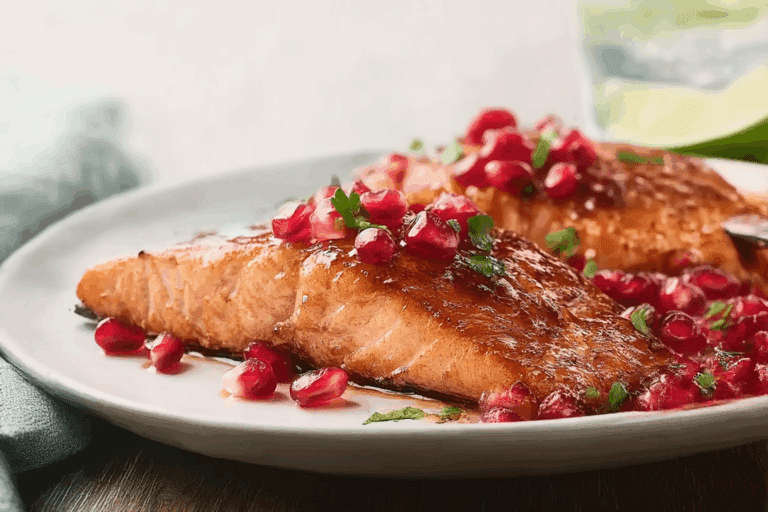 Air Fryer Pomegranate-Glazed Salmon