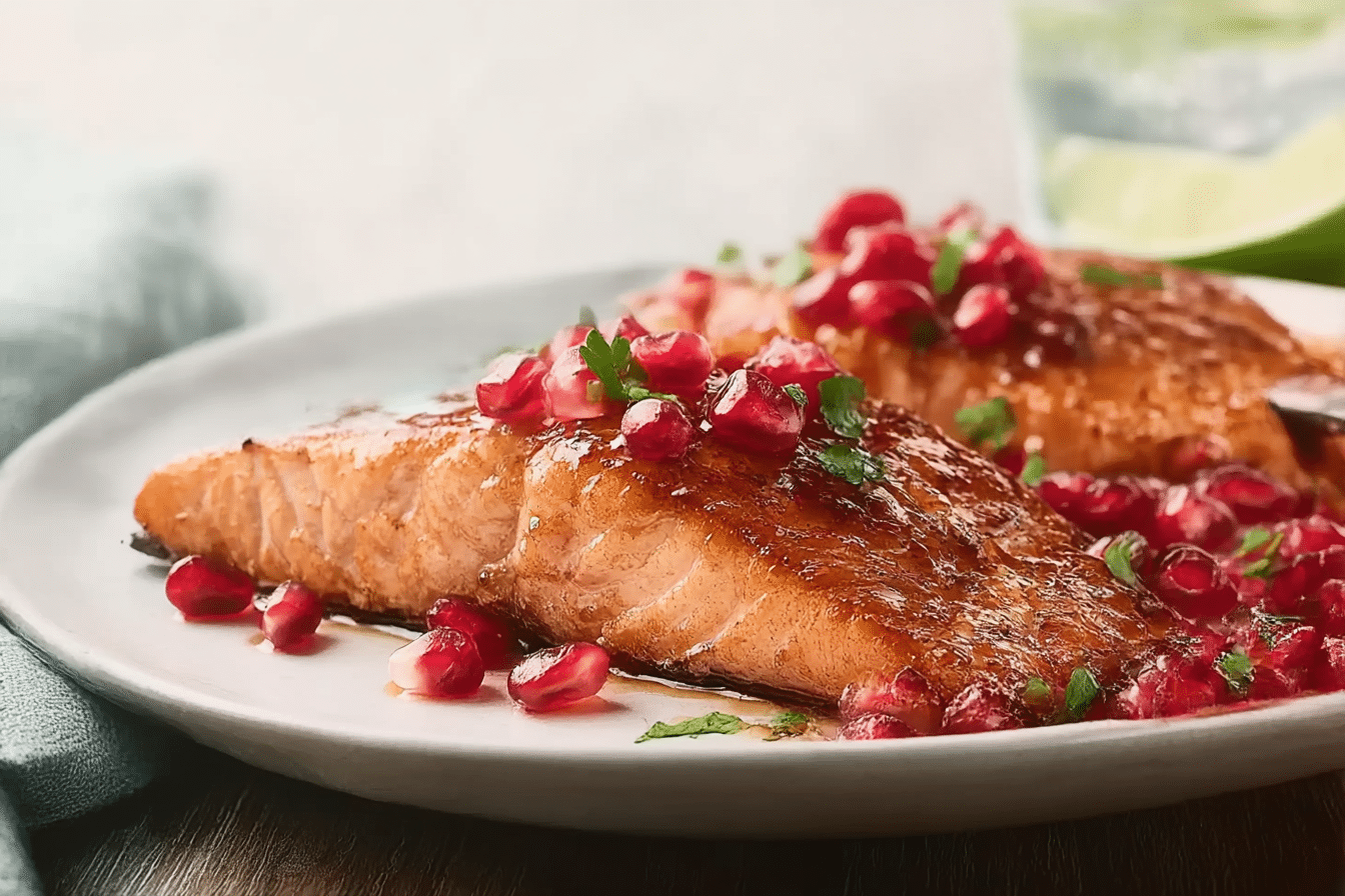 Air Fryer Pomegranate-Glazed Salmon