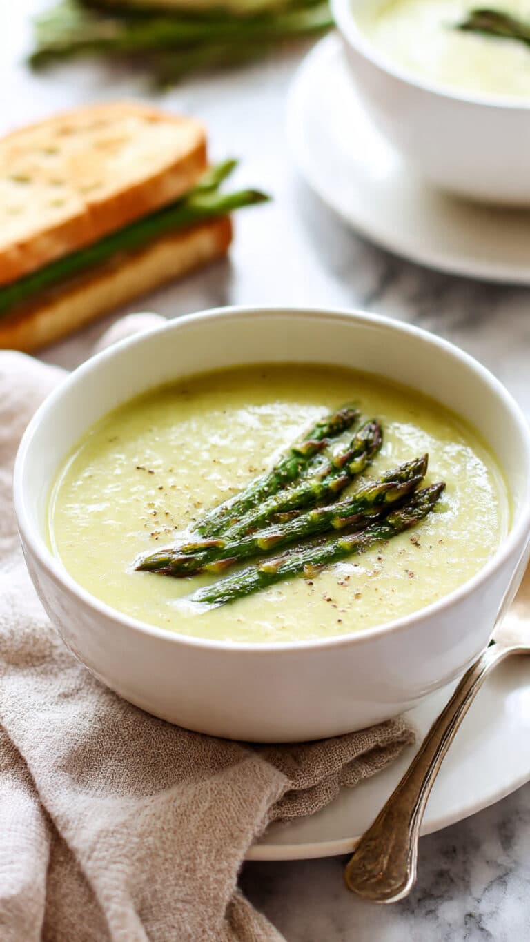Cheesy Cream of Asparagus Soup