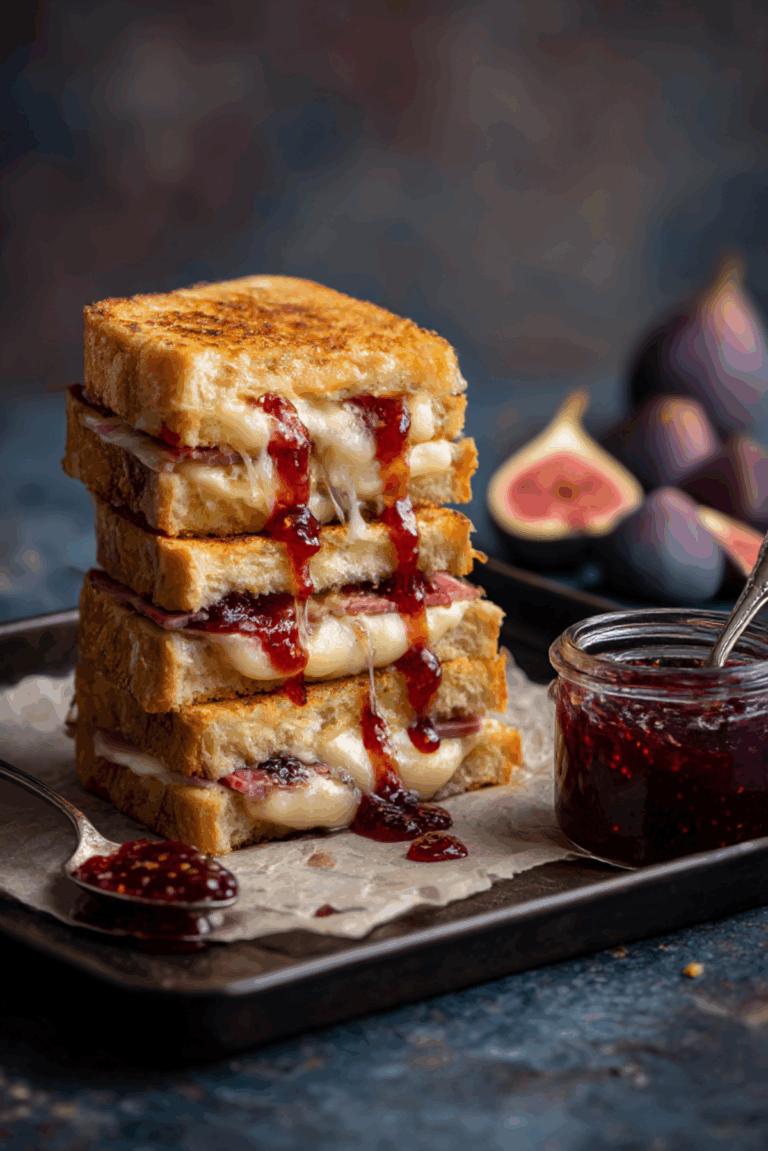 Gruyère and Pastrami Toasties with Chilli Fig Jam