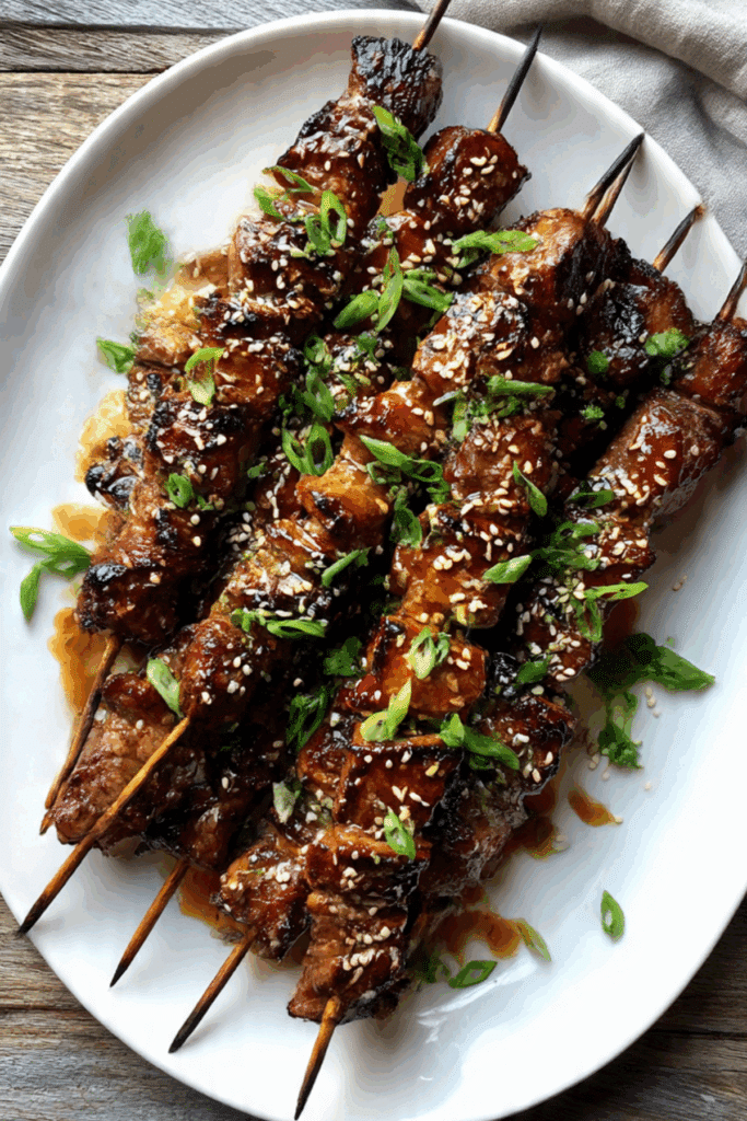 Sesame Ginger Beef Skewers