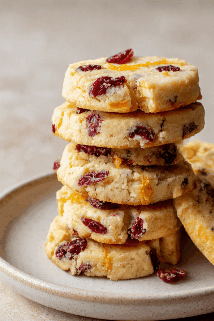 Cranberry Orange Shortbread Cookies