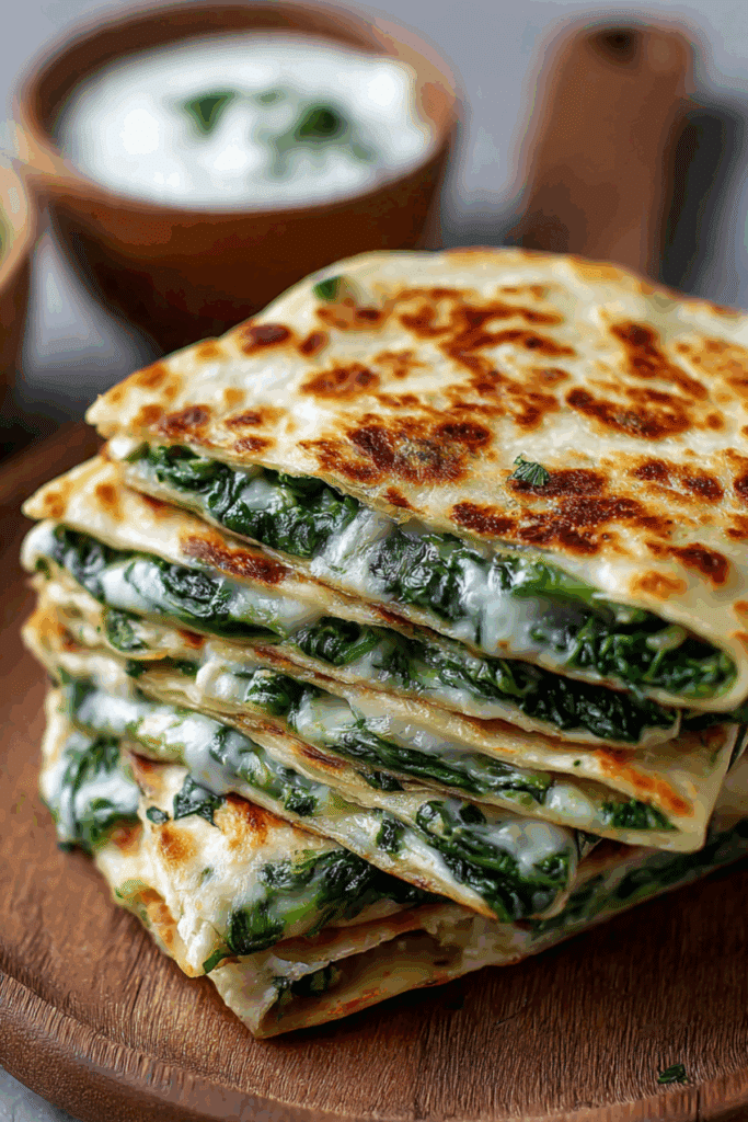 Spinach and Feta Quesadillas