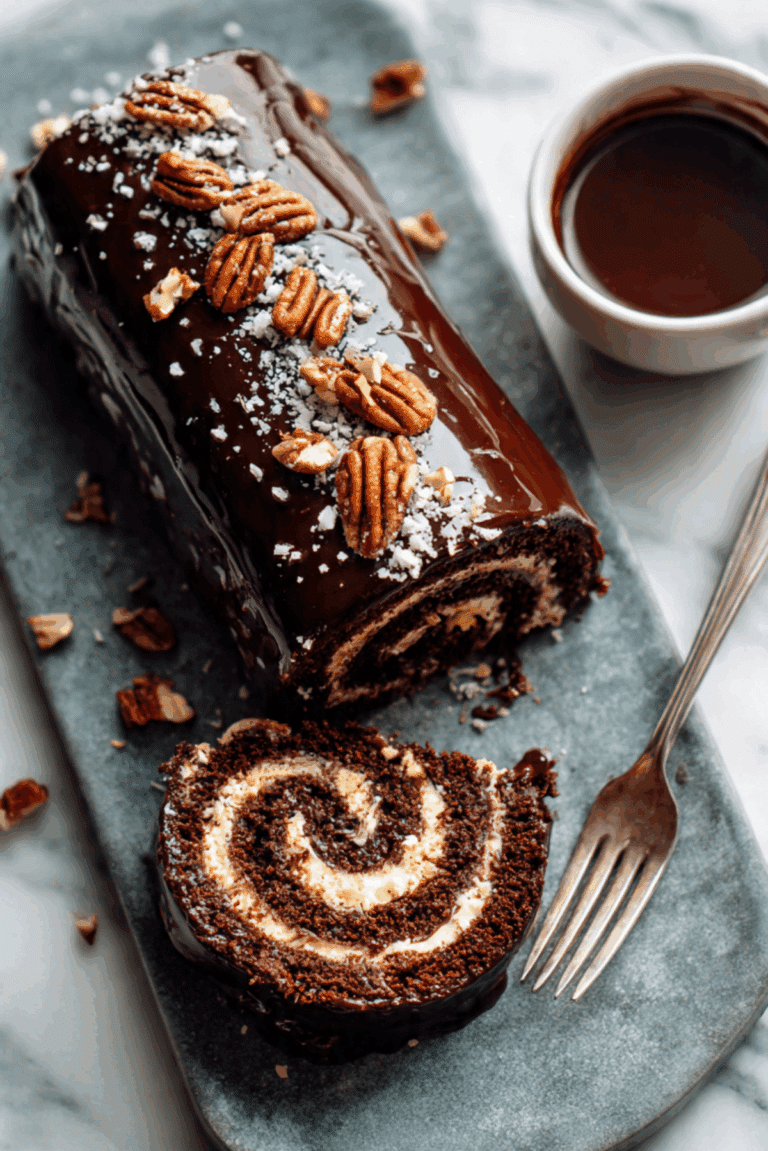 German Chocolate Cake Roll