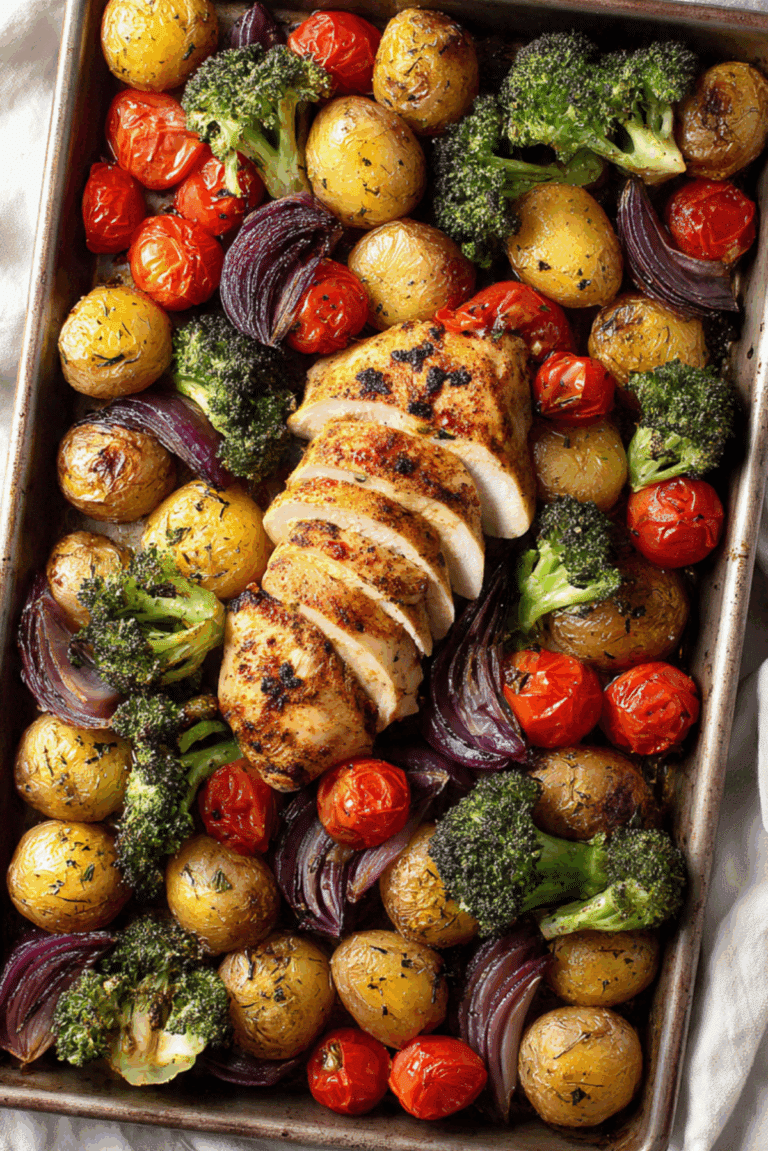 Mediterranean Sheet Pan Chicken and Veggies
