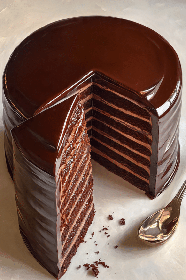 Chocolate Cake with Ganache Spread
