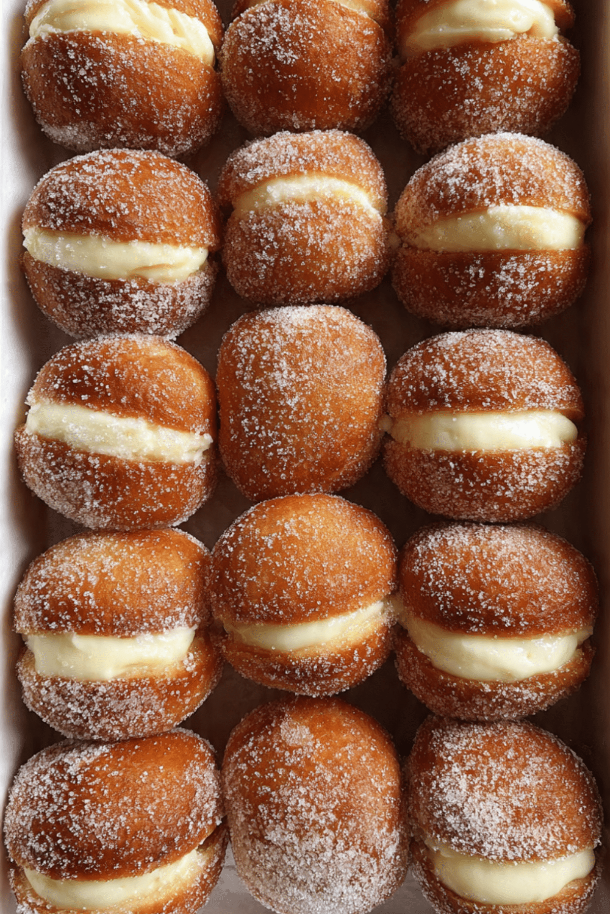 Soft and Fluffy Vanilla Cream Donuts