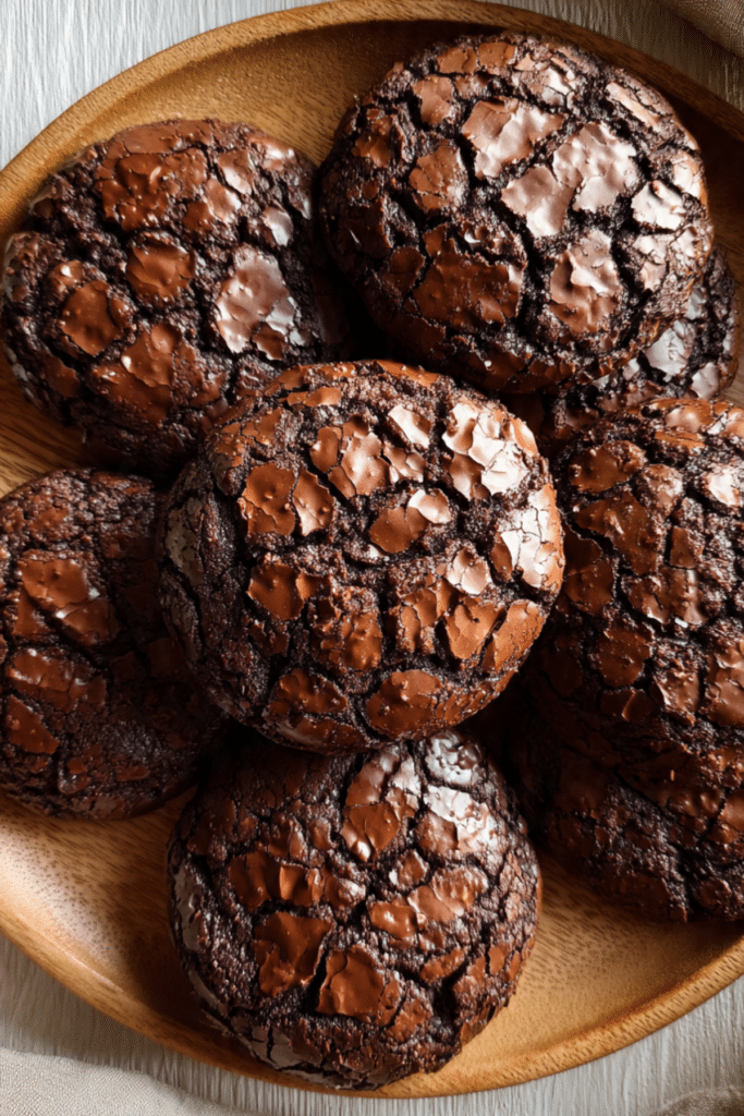 Fudgy Brownie Cookies with Crackly Tops