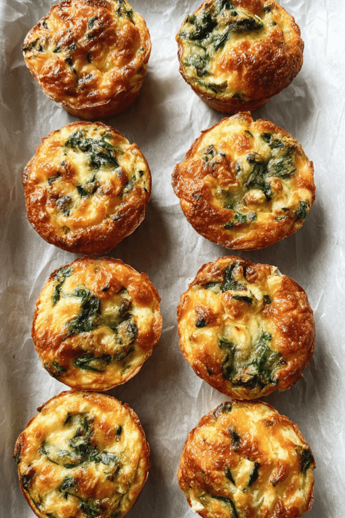 Cheesy Spinach Egg Biscuits