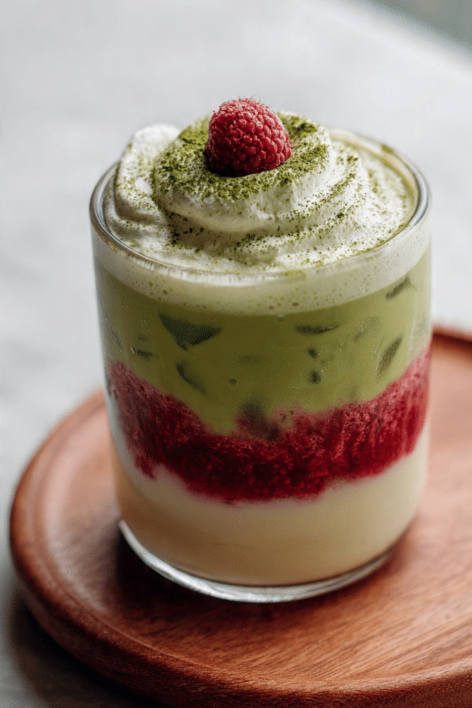 Raspberry Matcha Iced Latte