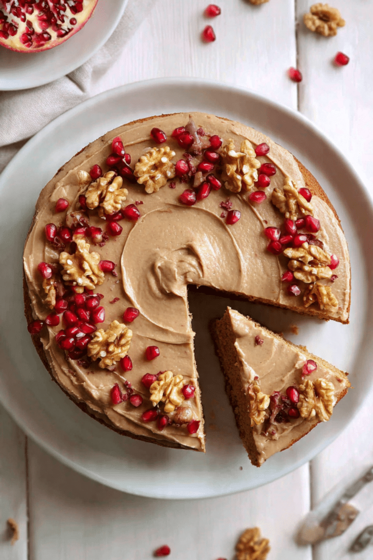 Spiced Walnut Cake with Pomegranate Molasses Frosting