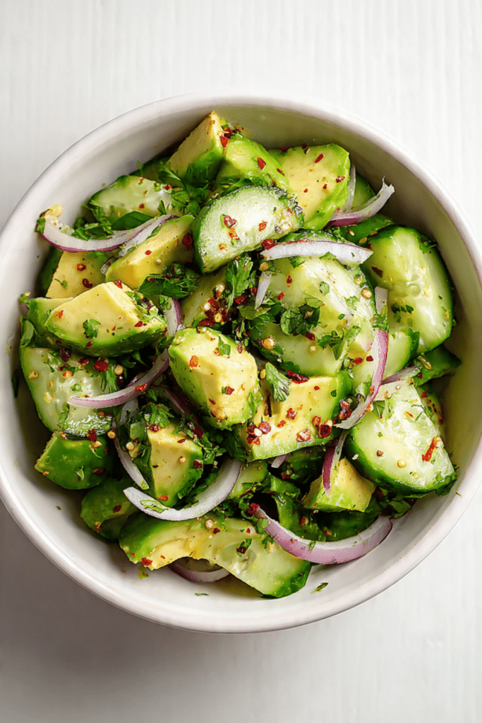 Avocado Cucumber Salad with Lemon & Herbs