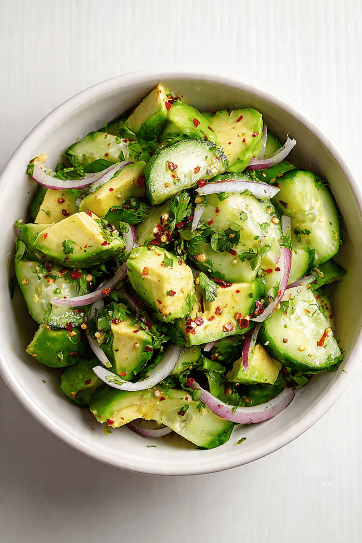 Avocado Cucumber Salad with Lemon & Herbs
