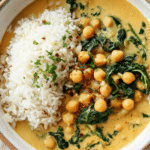 Steph’s Chickpea Curry with Spinach and Rice