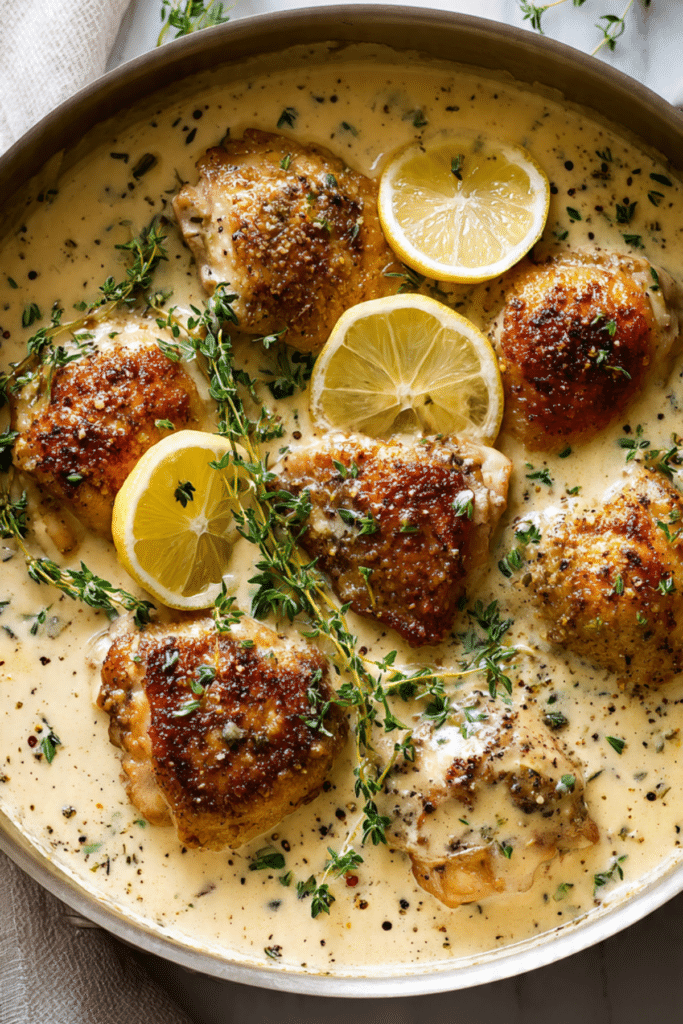 Slow-Cooker Creamy Lemon Herb Chicken