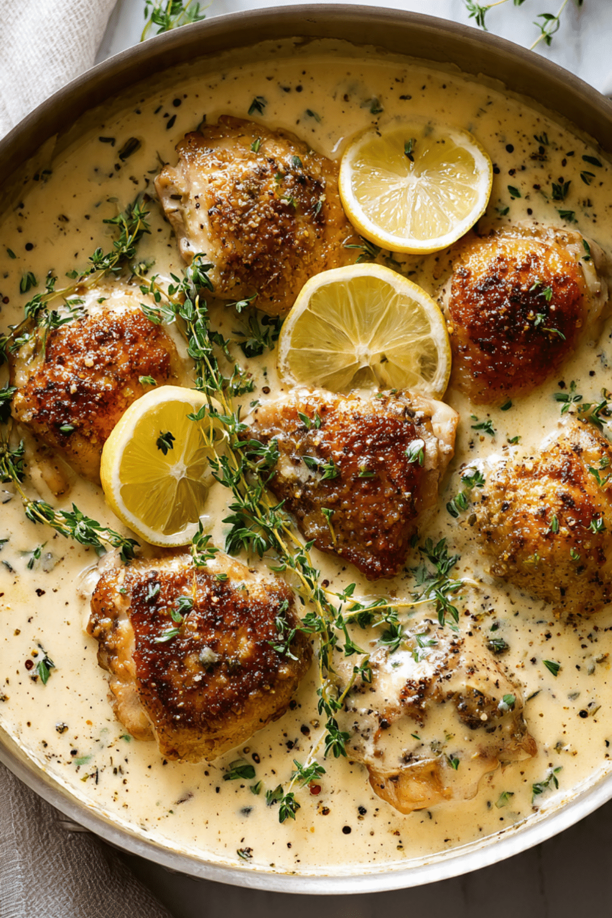 Slow-Cooker Creamy Lemon Herb Chicken